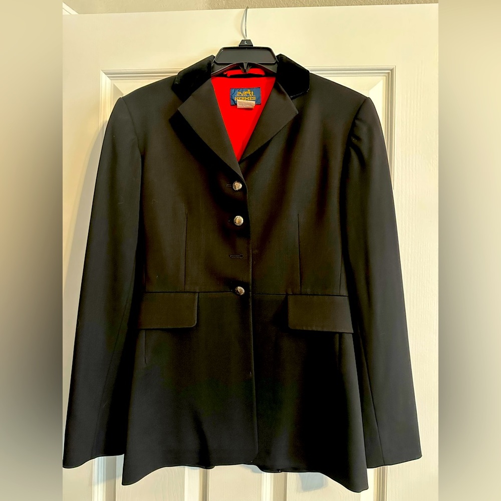 Women’s Hermès Black Hunt Jacket Coat Equestrian